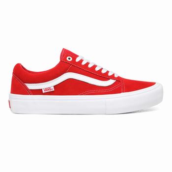 Férfi Vans Suede Old Skool Pro Deszkás Cipő VA8954736 Piros/Fehér